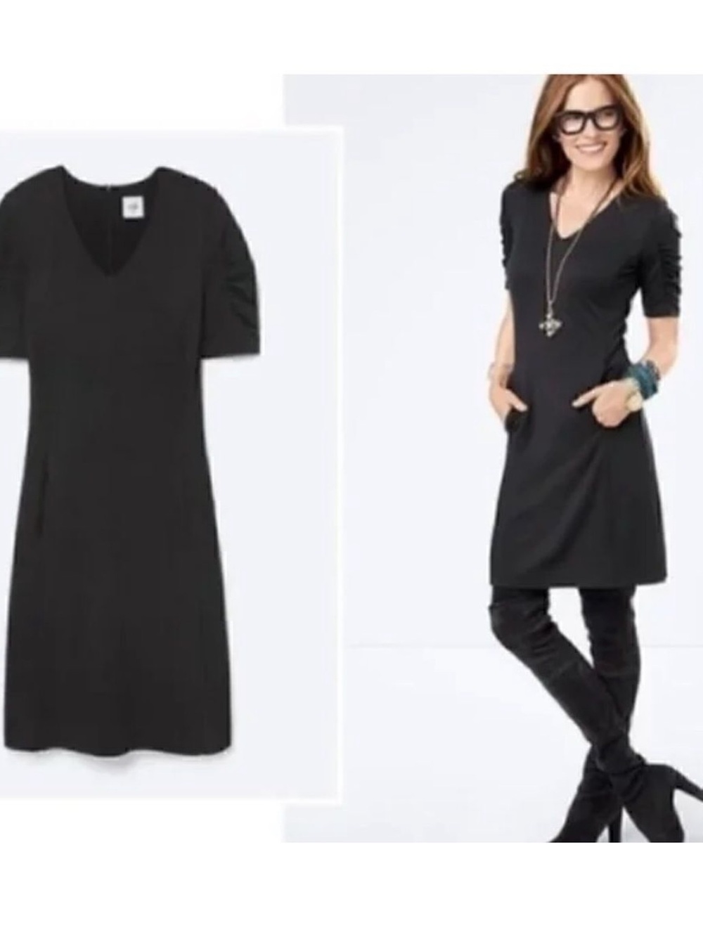 CAbi Minimalist Black Dress Size XS